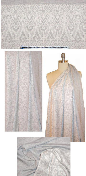 CA designer lacey medallion/gray heather 2-ply knit
