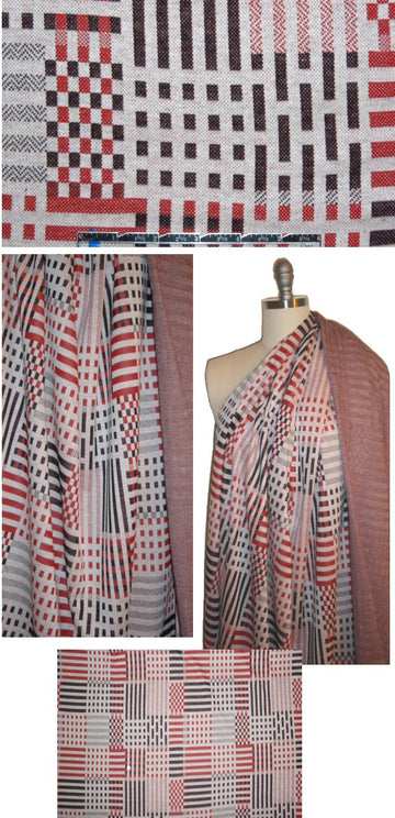 Italian tandori checkered graphic yarn dye doubleknit 1.5 yd