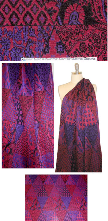 NY designer purple/rouge/black design doubleknit