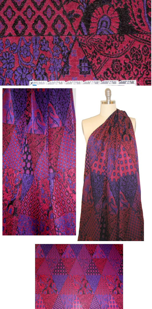 NY designer purple/rouge/black design doubleknit