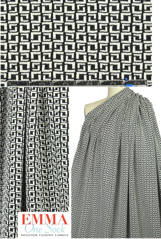 Italian jacquard doubleknit - broken squares