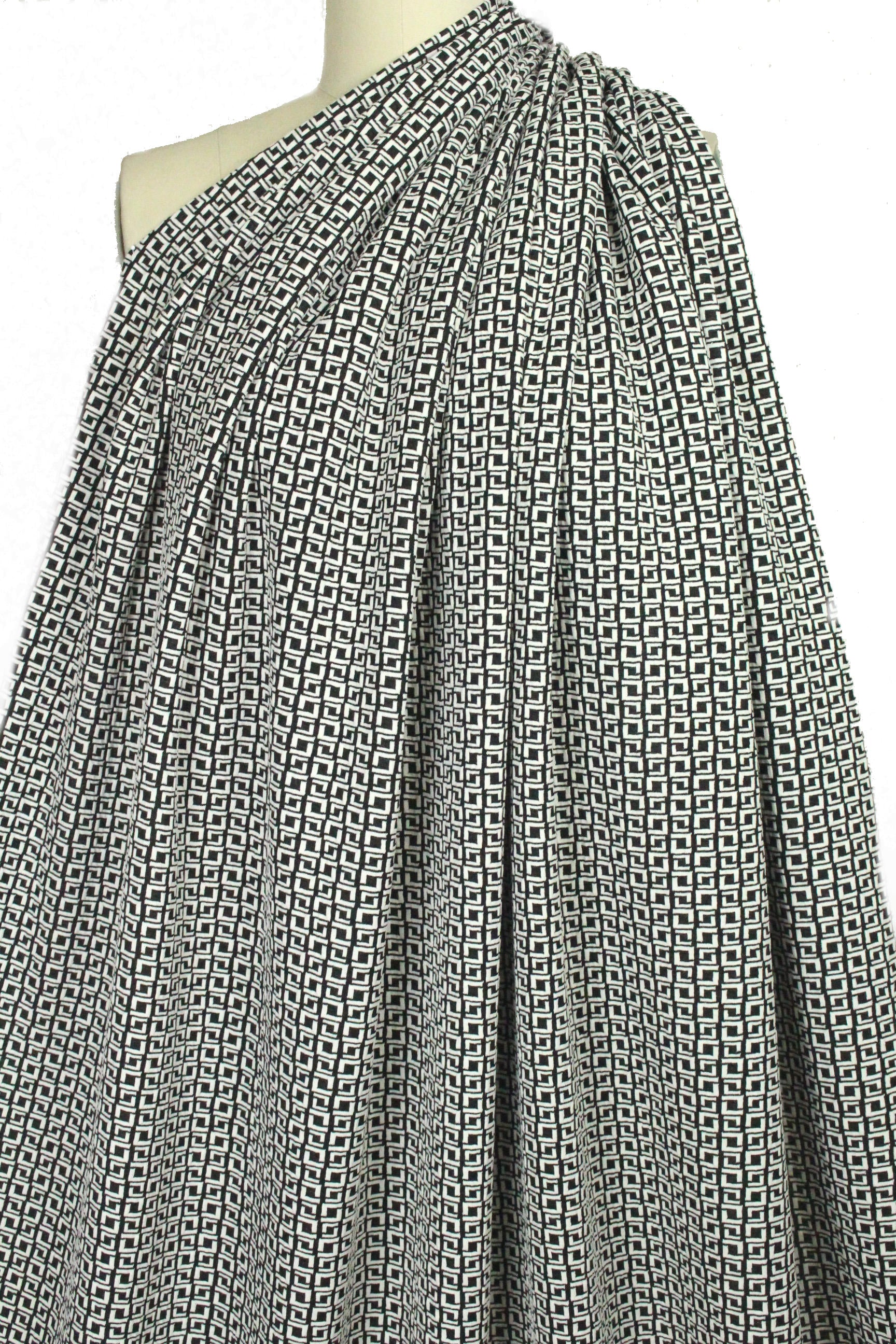 Italian jacquard doubleknit - broken squares 1.875 yd