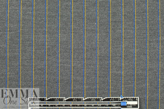 Italian wool blend doubleknit - dark gray/cobalt/yellow