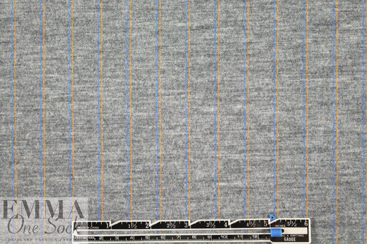Italian wool blend doubleknit - light gray/cobalt/yellow