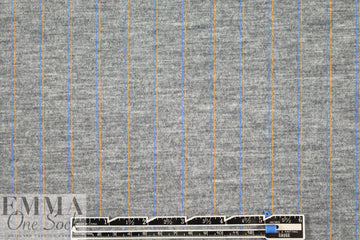 Italian wool blend doubleknit - light gray/cobalt/yellow 1.625 yd