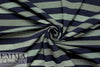 Italian stripe pattern 4-way stretch ponte - navy/taupe/silver