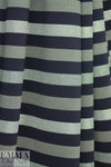 Italian stripe pattern 4-way stretch ponte - navy/taupe/silver