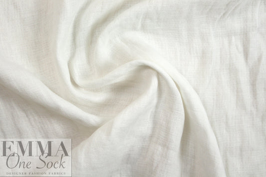 CA designer bohemian linen doublecloth - white