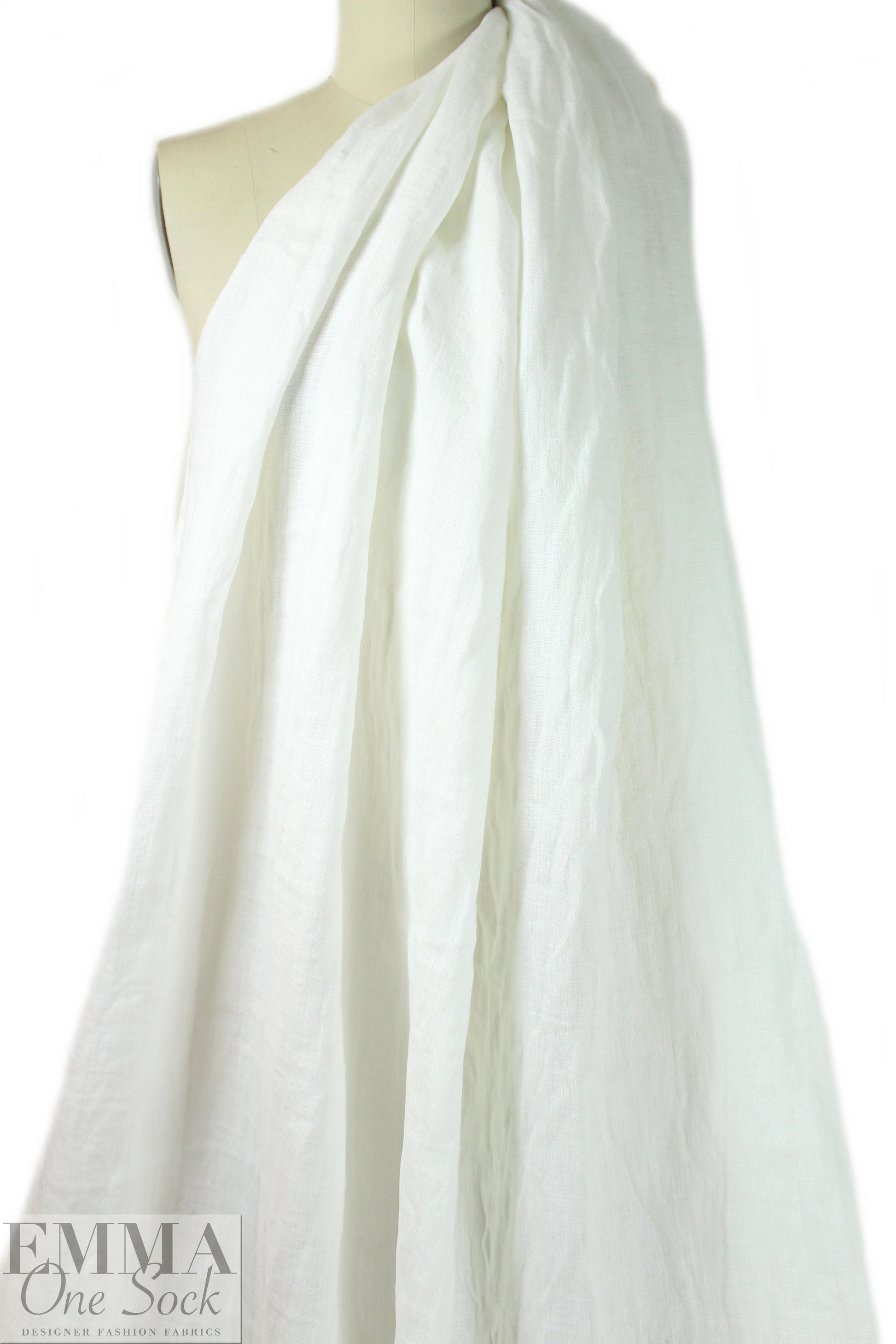CA designer bohemian linen doublecloth - white