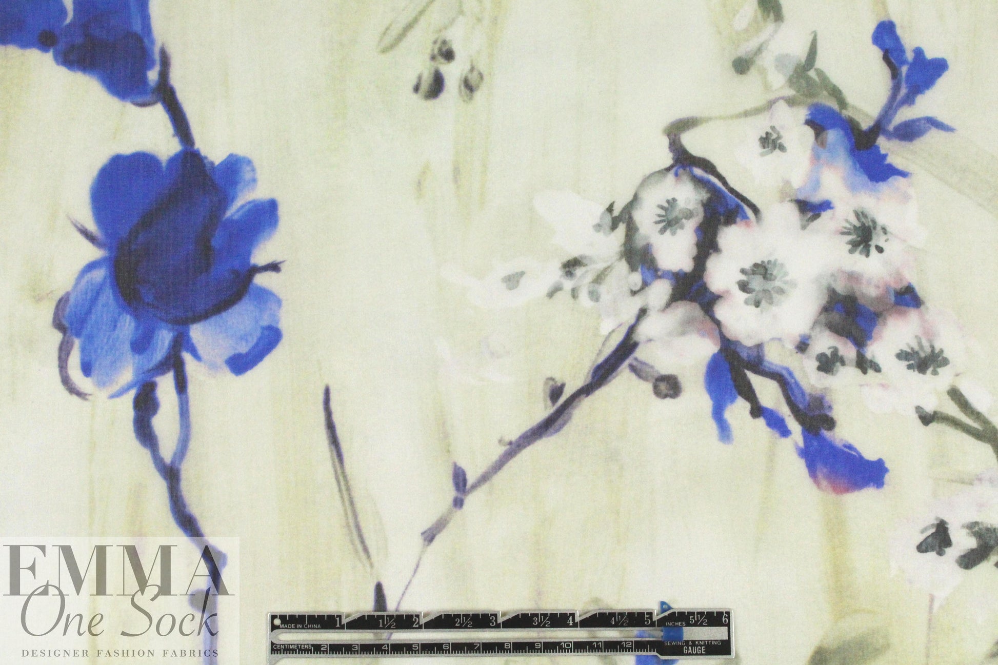 Carmen Marc Va1vo painted blossoms silk organza