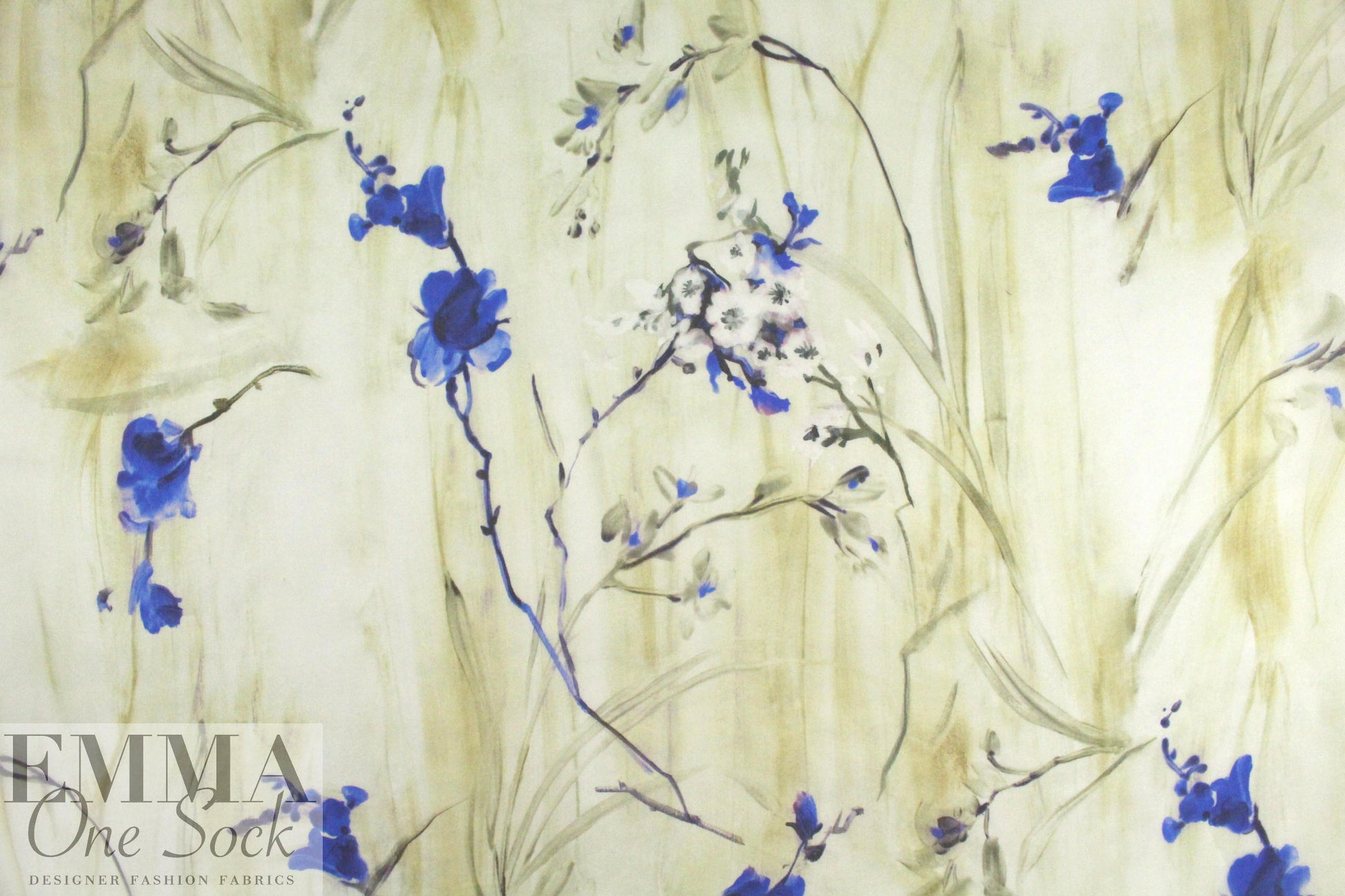 Carmen Marc Va1vo painted blossoms silk organza