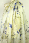 Carmen Marc Va1vo painted blossoms silk organza