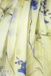 Carmen Marc Va1vo painted blossoms silk organza