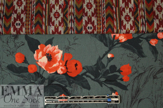 Italian double-sided wool twill woven - carpet/bouquet