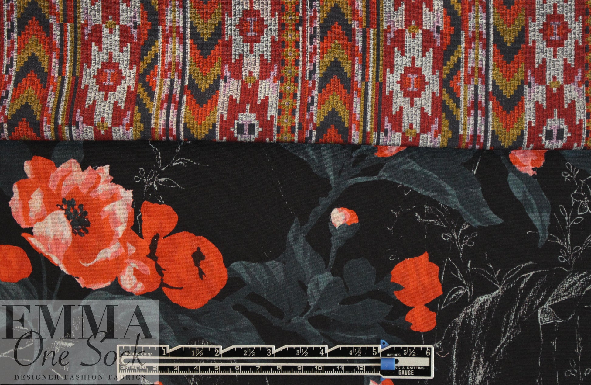 Italian double-sided 2-ply silk crepe woven - carpet/bouquet