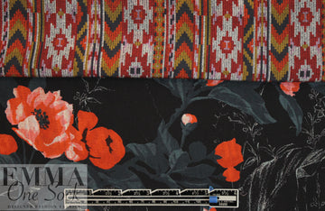 Italian double-sided 2-ply silk crepe woven - carpet/bouquet