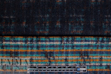 Italian infused plaid reversible coating - cinnamon/teal