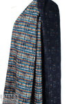 Italian infused plaid reversible coating - cinnamon/teal