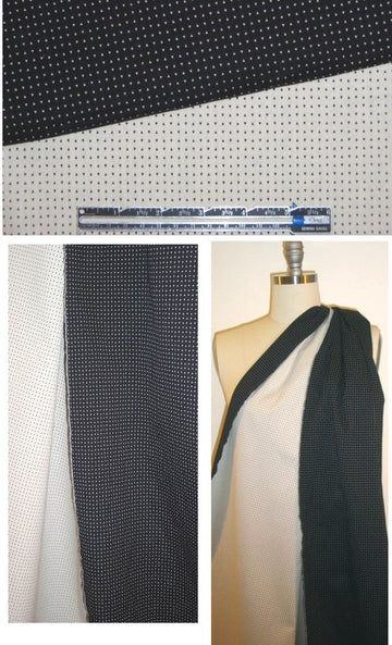 NY designer reversible triangle dot stretch suiting