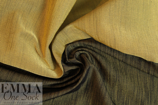 Italian doubleface cotton stretch denim - indigo/gold
