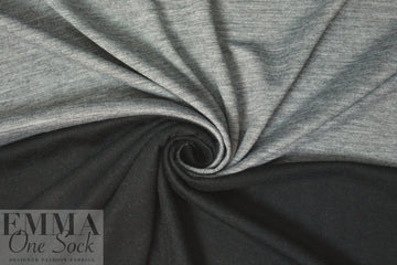 NY designer reversible 2-ply knit - black/gray 1.125 yds