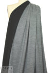 NY designer reversible 2-ply knit - black/gray 1.125 yds