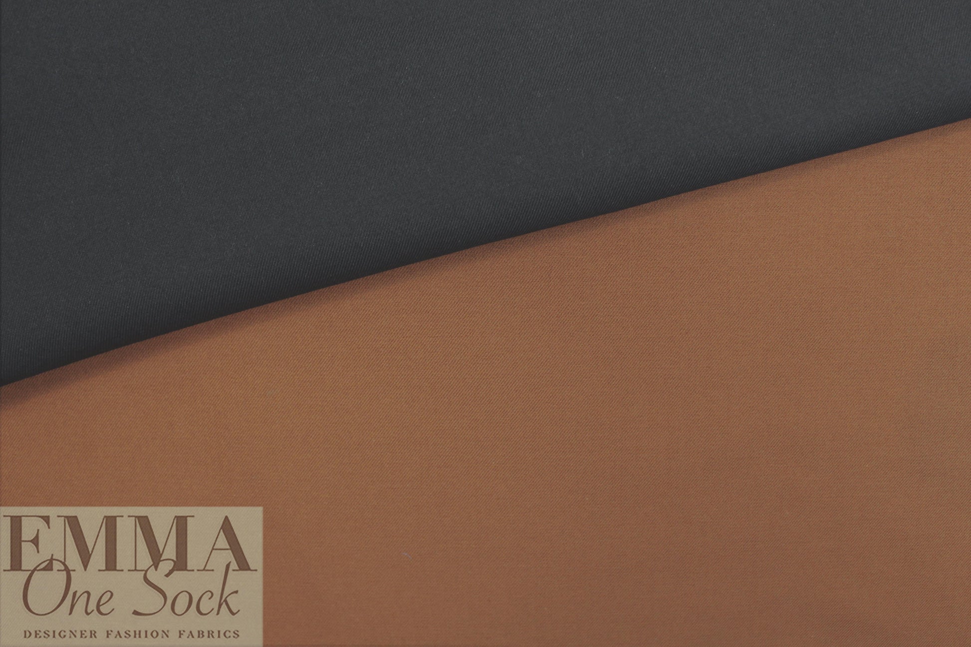 Italian doubleface cotton twill - nutmeg/black 1.125 yds