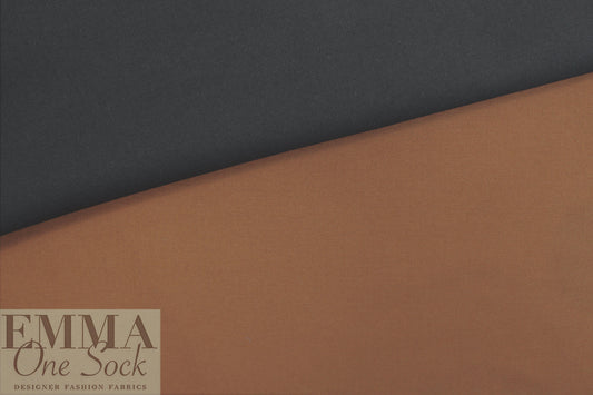 Italian doubleface cotton twill - nutmeg/black 1.125 yds