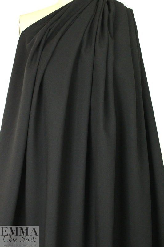 stretch viscose blend doubleweave crepe - black 1.125 yds