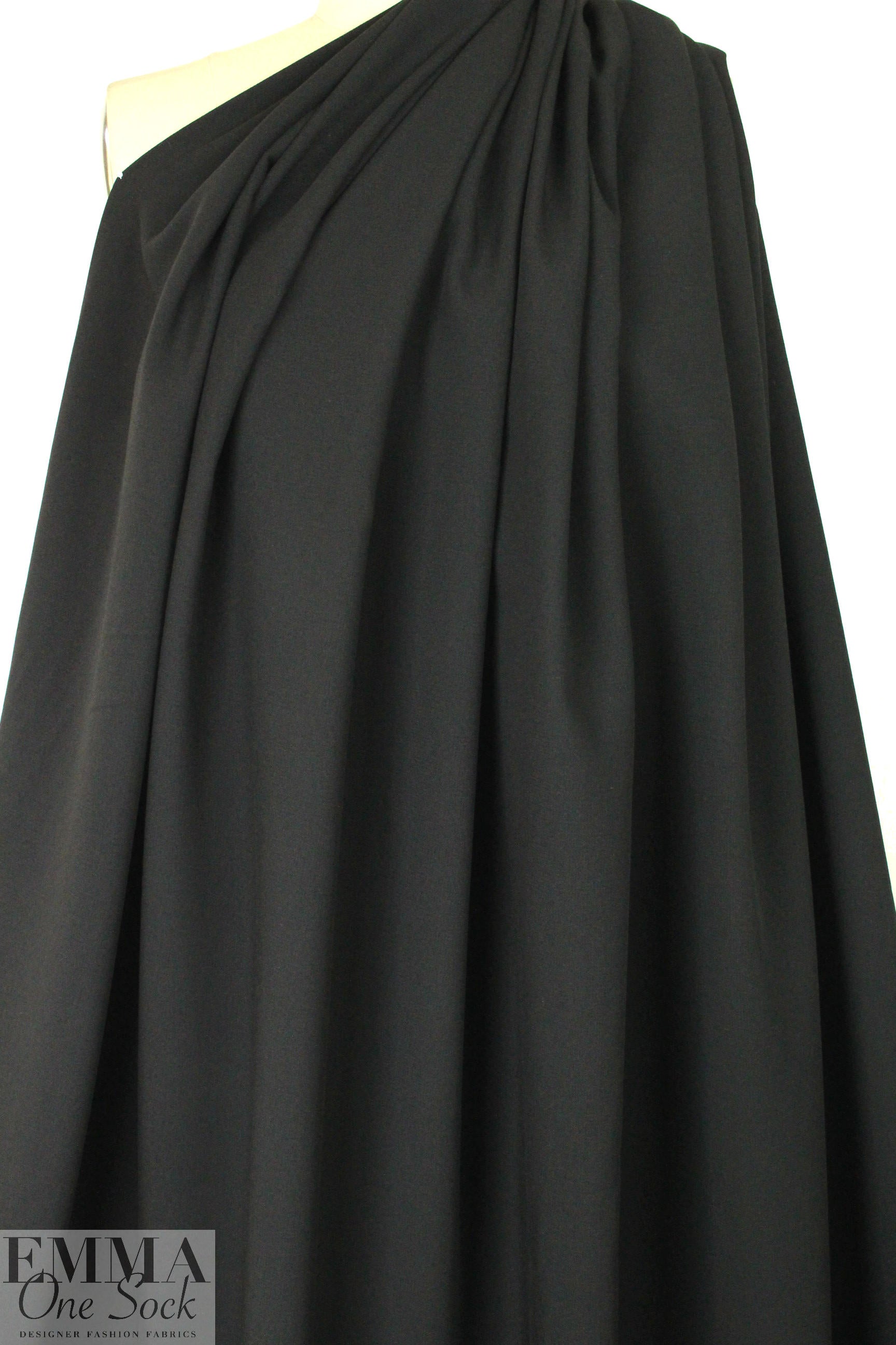 stretch viscose blend doubleweave crepe - black 1.75 yds