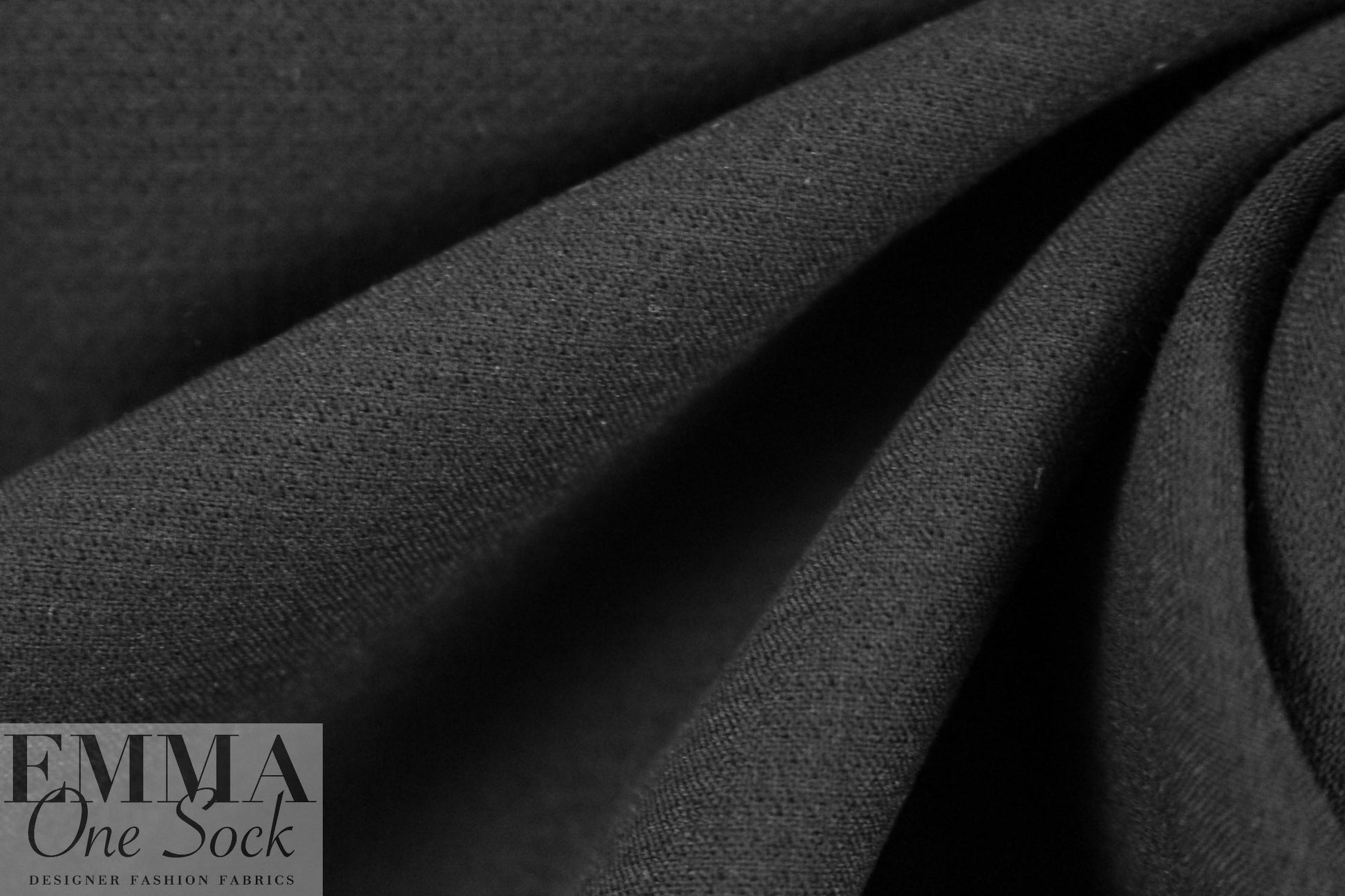 stretch viscose blend doubleweave crepe - black .75 yds