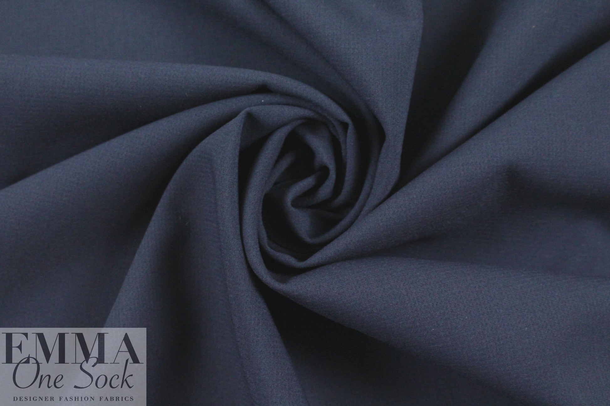 stretch viscose blend doubleweave crepe - navy 1 yard