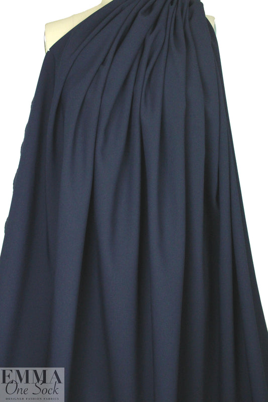 stretch viscose blend doubleweave crepe - navy 1.5 yd