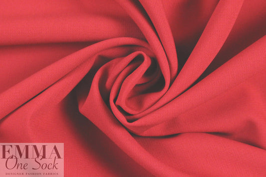stretch viscose blend doubleweave crepe - scarlet 1.125 yds