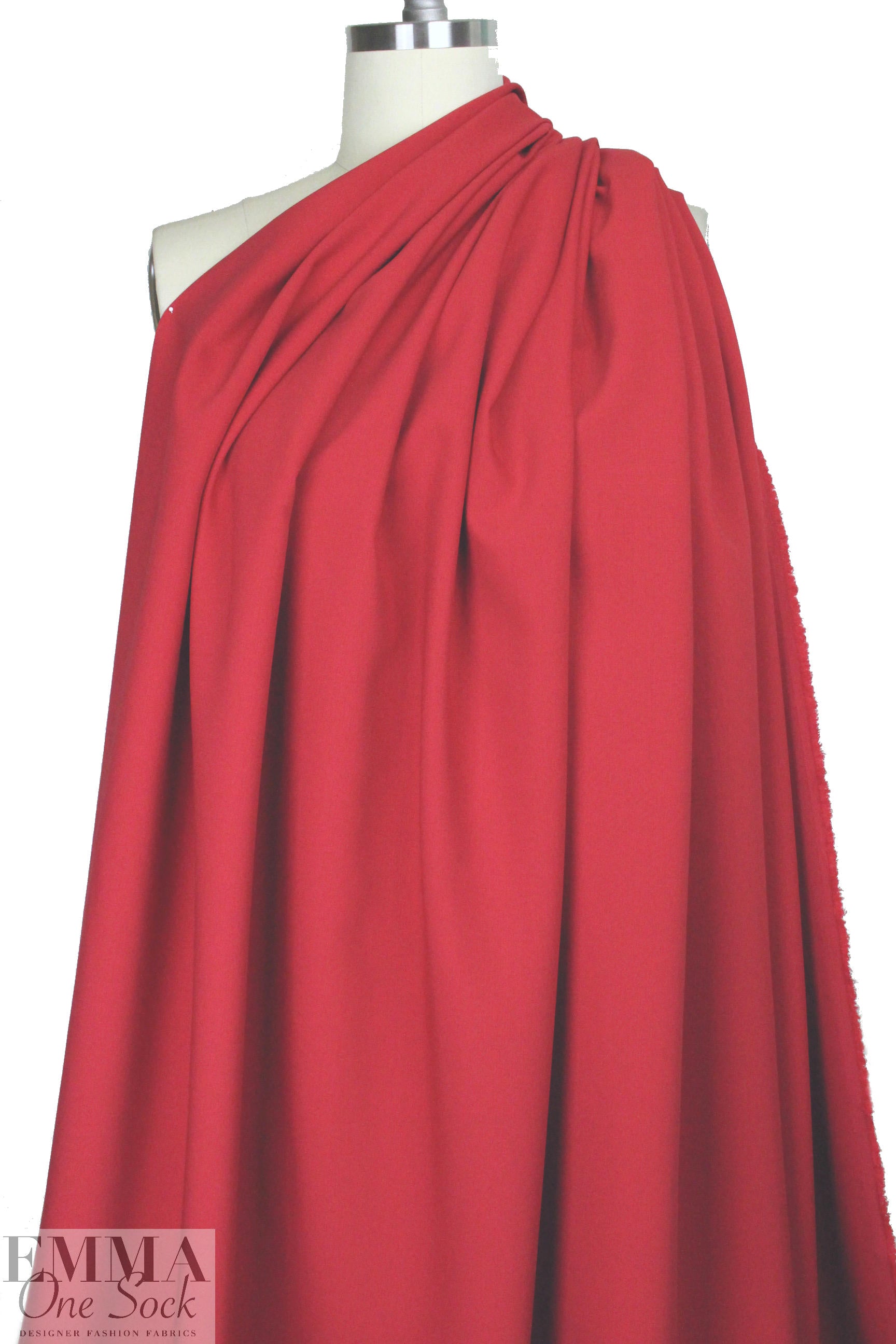 stretch viscose blend doubleweave crepe - scarlet