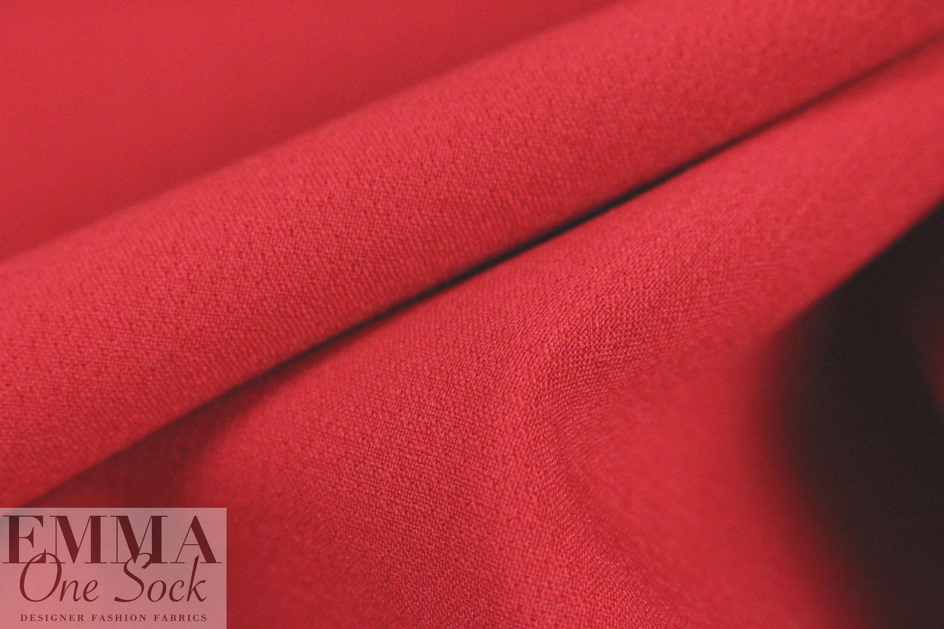 stretch viscose blend doubleweave crepe - scarlet
