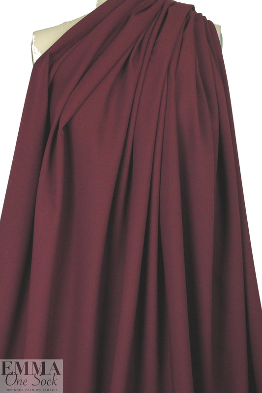 stretch viscose blend doubleweave crepe - bordeaux 2 yds