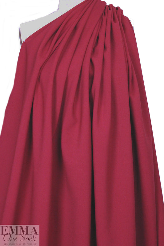 Italian stretch wool doublecloth woven - claret 1.5 yds