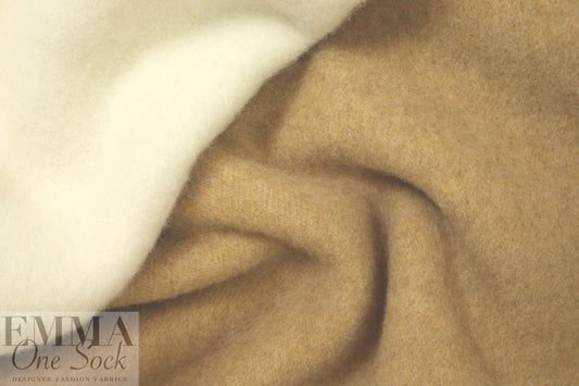 famous designer all wool double fleece - tan/cream