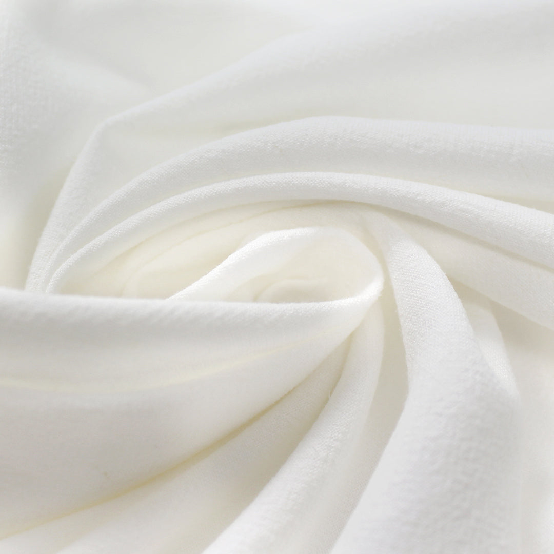 sandwashed viscose/linen textured woven - ivory, Oeko-Tex certified 1.125 yds