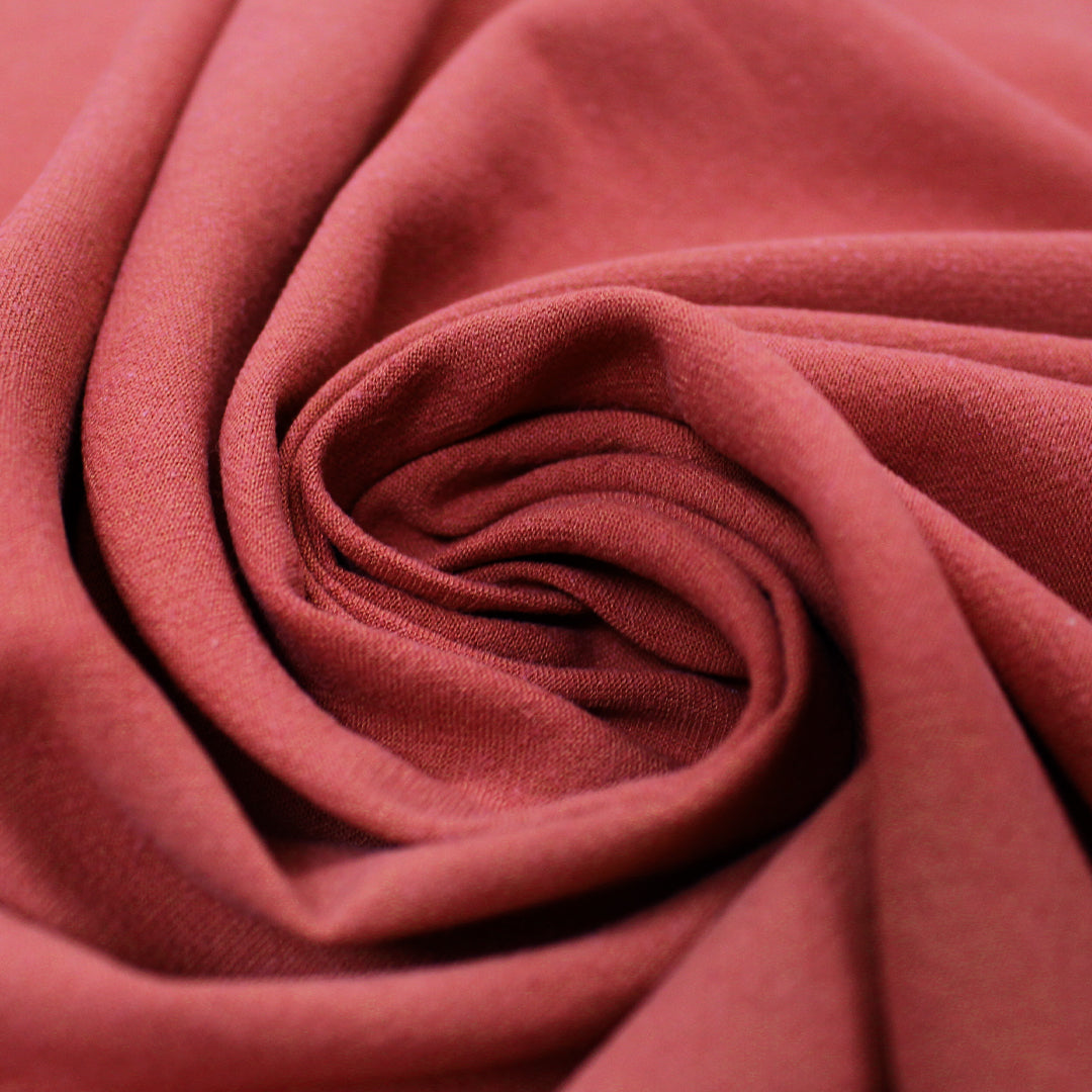 sandwashed viscose/linen textured woven - paprika, Oeko-Tex certified