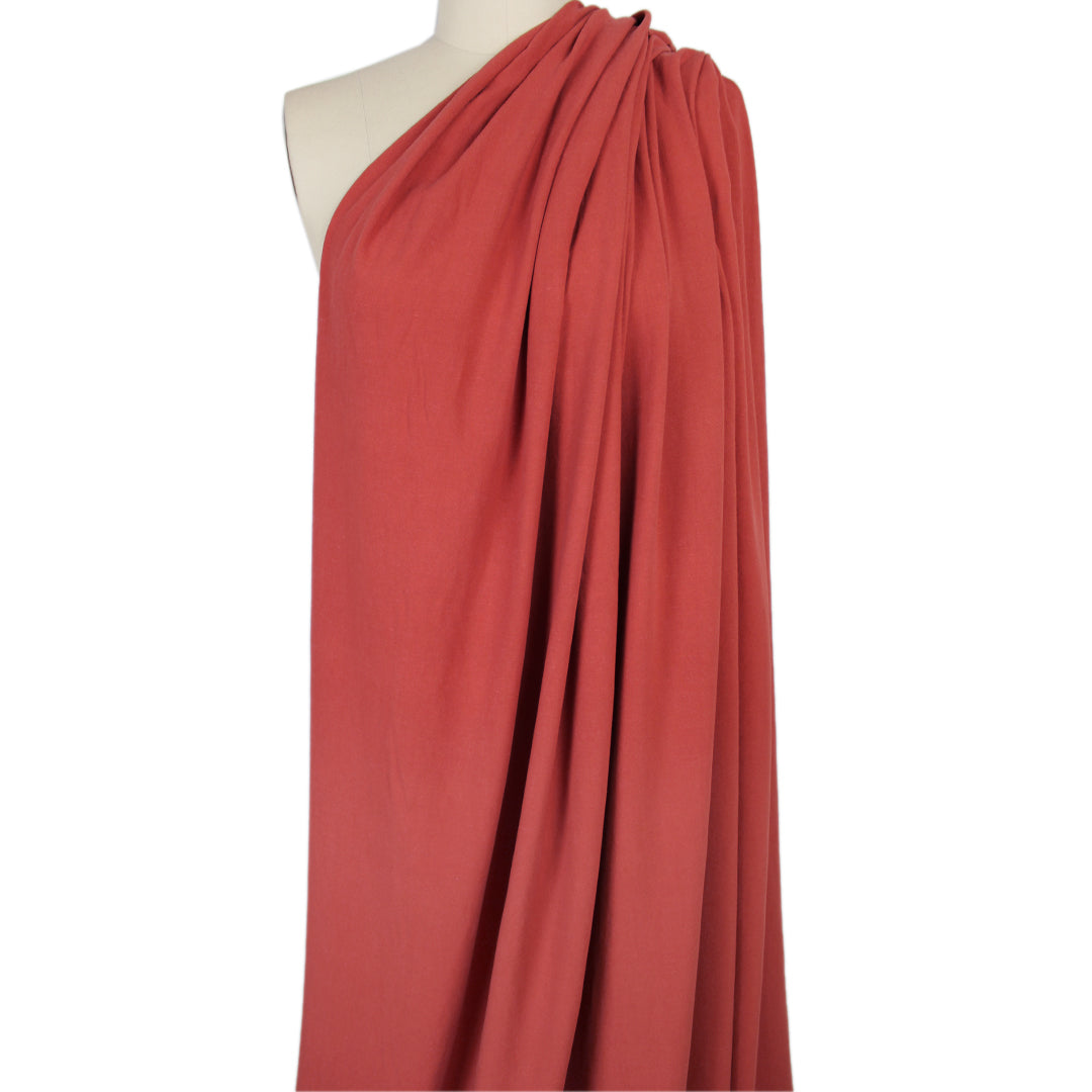 sandwashed viscose/linen textured woven - paprika, Oeko-Tex certified