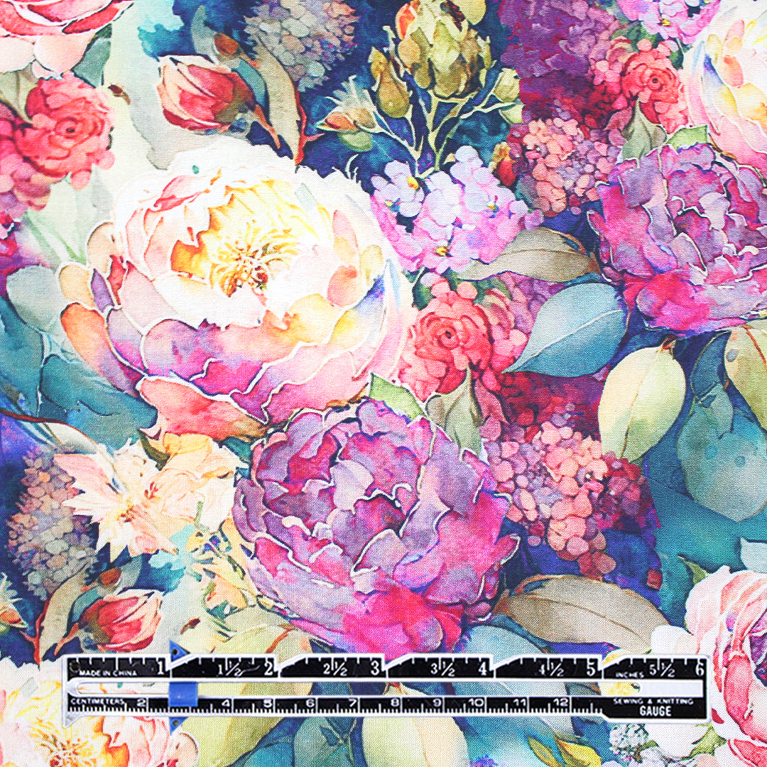 'prisma bouquet' viscose dressweight woven .875 yds
