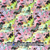 'oak leaf collage' viscose dressweight woven 1.75 yd