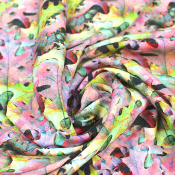 'oak leaf collage' viscose dressweight woven