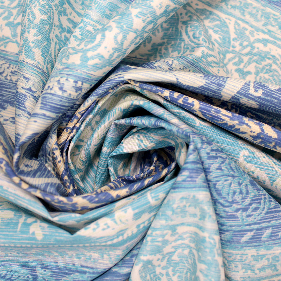 Tori Richard 'cerulean scroll' all cotton shirting 1.25 yds