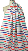 NY designer colorful novelty stripe linen/cotton woven .875 yds