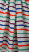 NY designer colorful novelty stripe linen/cotton woven .875 yds