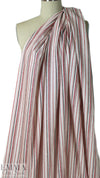 NY designer red/blk/wht novelty stripe linen/cotton woven