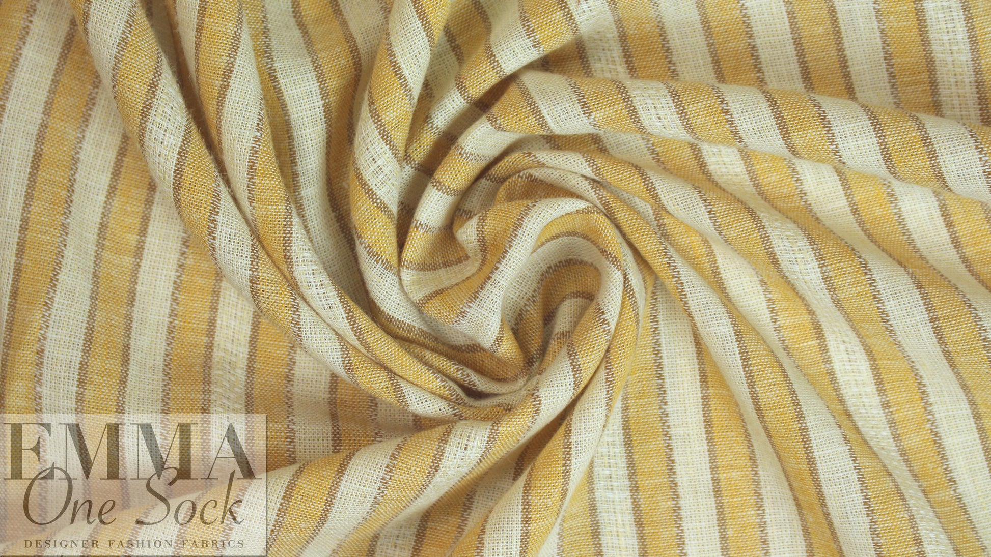 NY designer maize/ivory novelty stripe linen/cotton woven